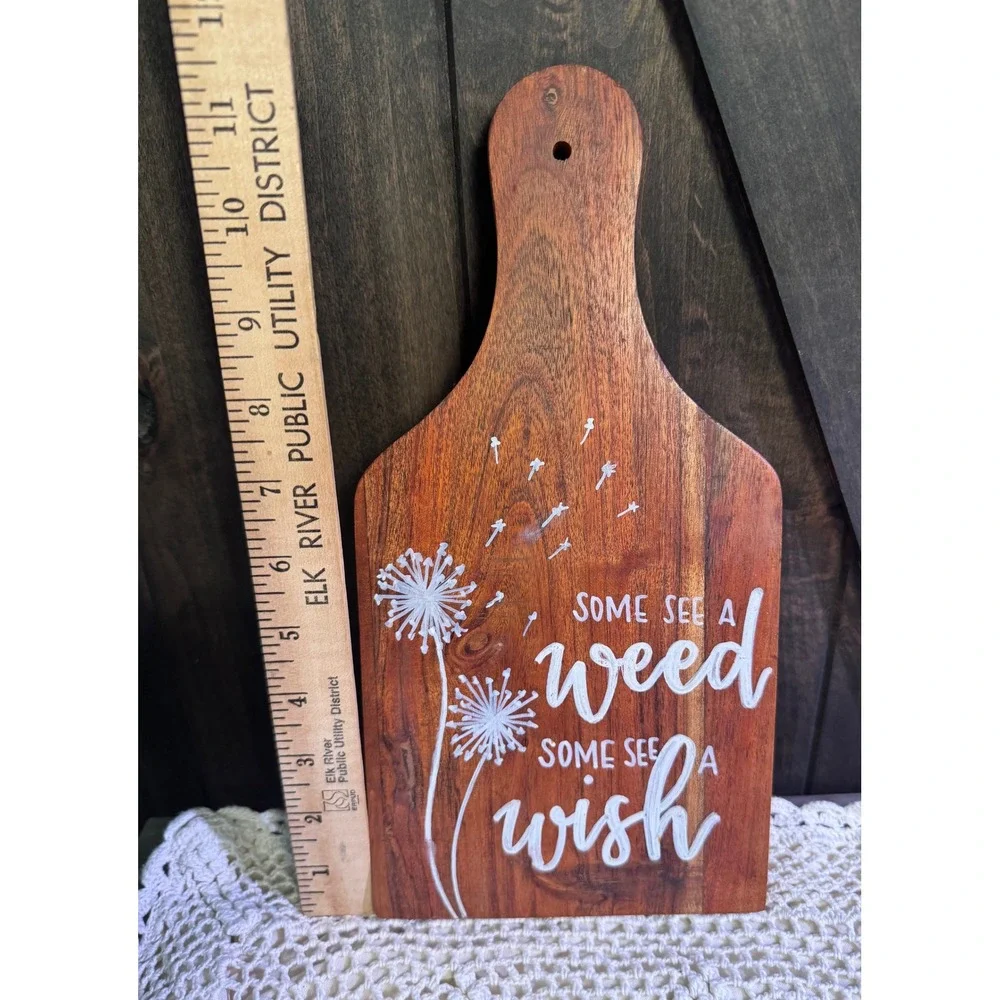 Dandelion Wood Cutting Board Some See A Weed Some See A Wish Rustic Decor‎